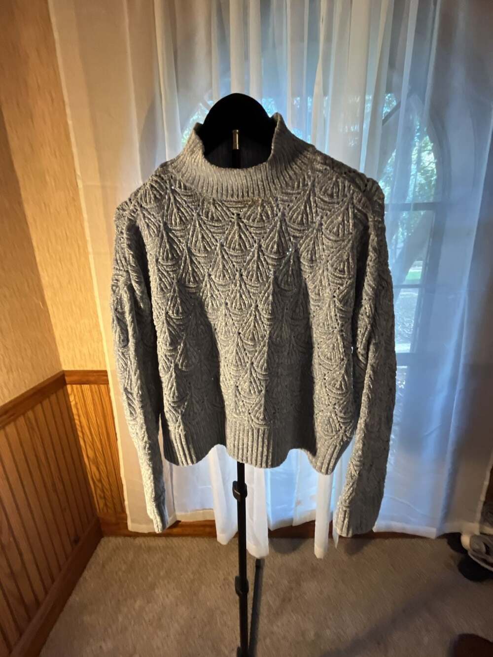 Sugar Moon Cable Knit Sweater Size M Blue